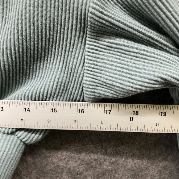 Bo+Tee Cropped Sweatshirt Womens XS Ribbed Crewneck Active Light Blue Teal - Picture 7 of 8